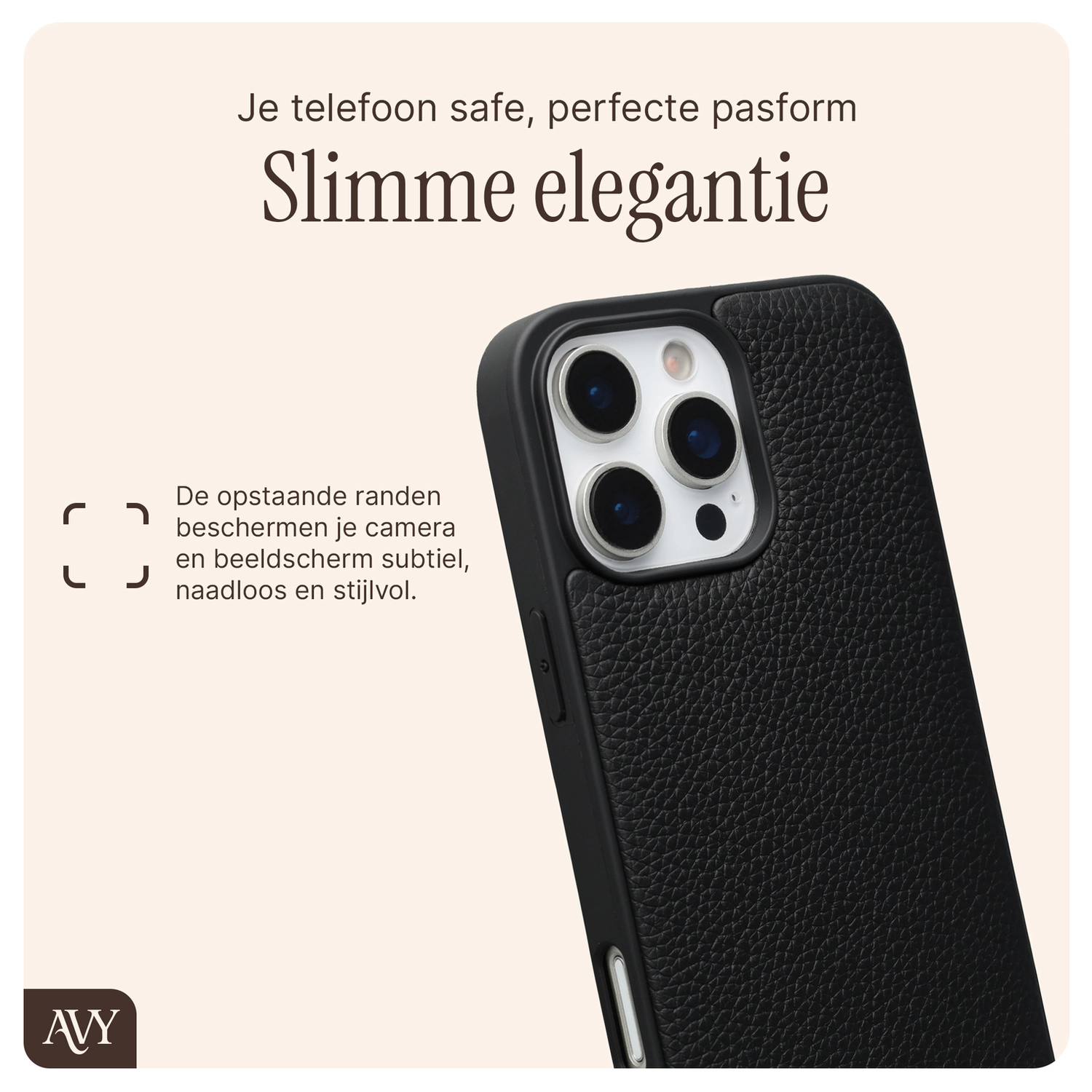 AVY Apple iPhone 16 Pro - Statement Kit - Zwart - Leather Set afbeelding 6