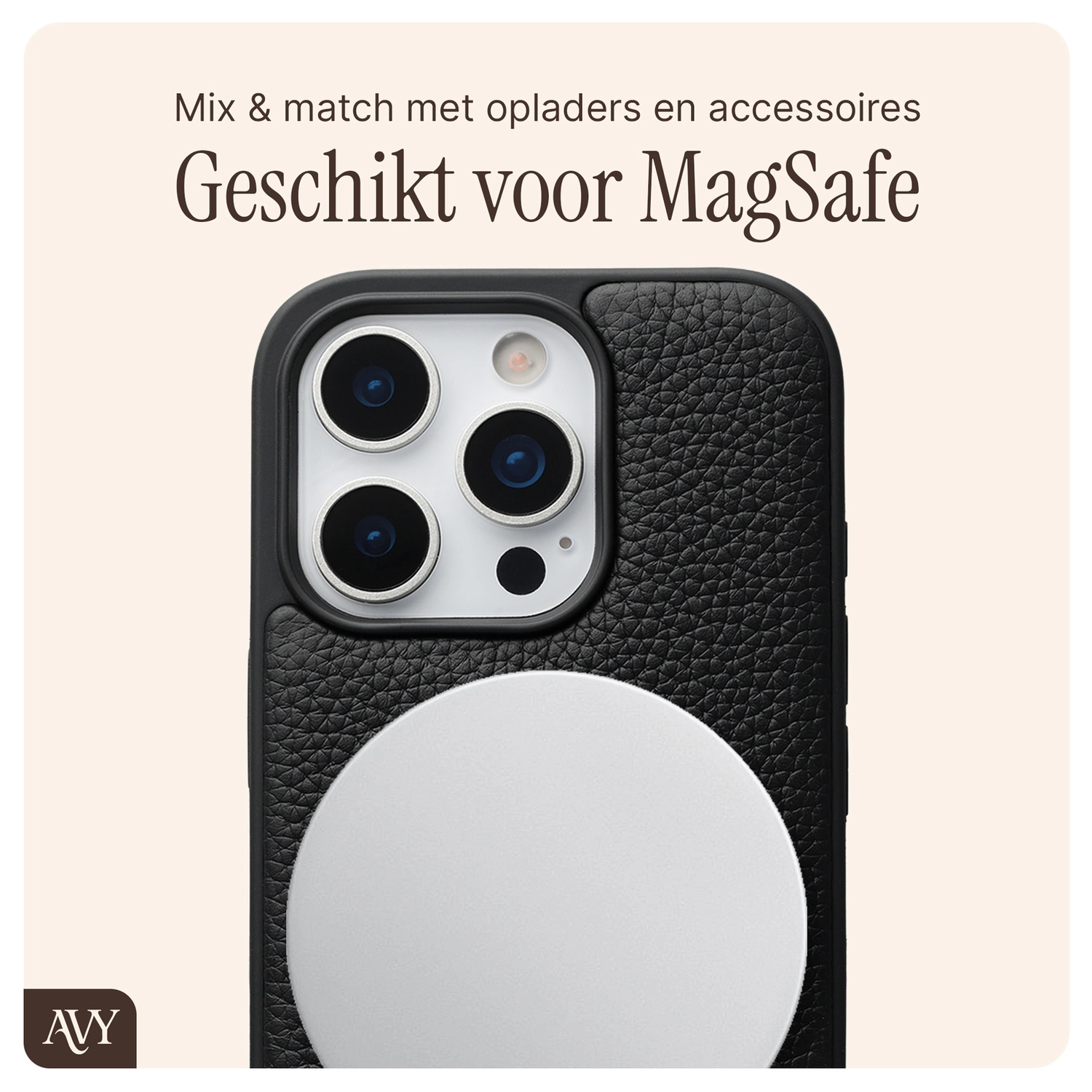 AVY Apple iPhone 16 Pro - Statement Kit - Zwart - Leather Set afbeelding 7