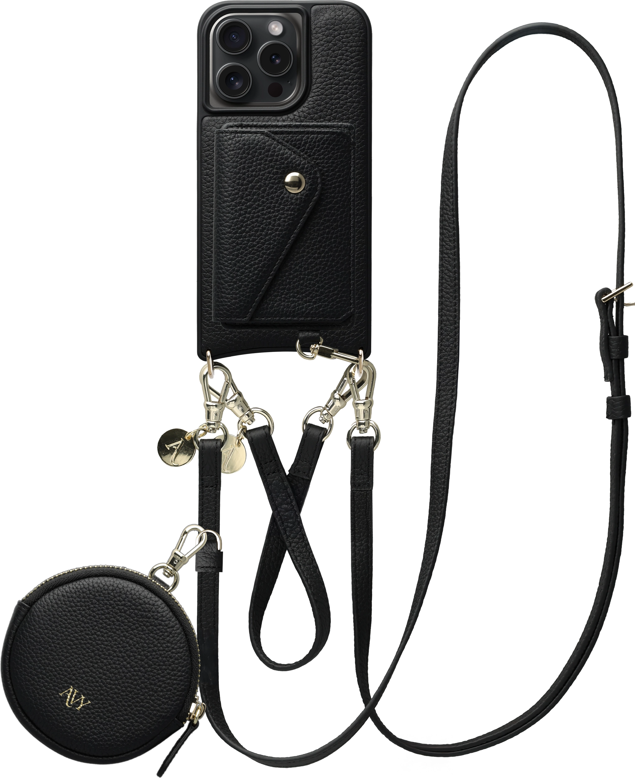 AVY Apple iPhone 15 Pro - Statement Kit - Zwart - Leather Set afbeelding 1
