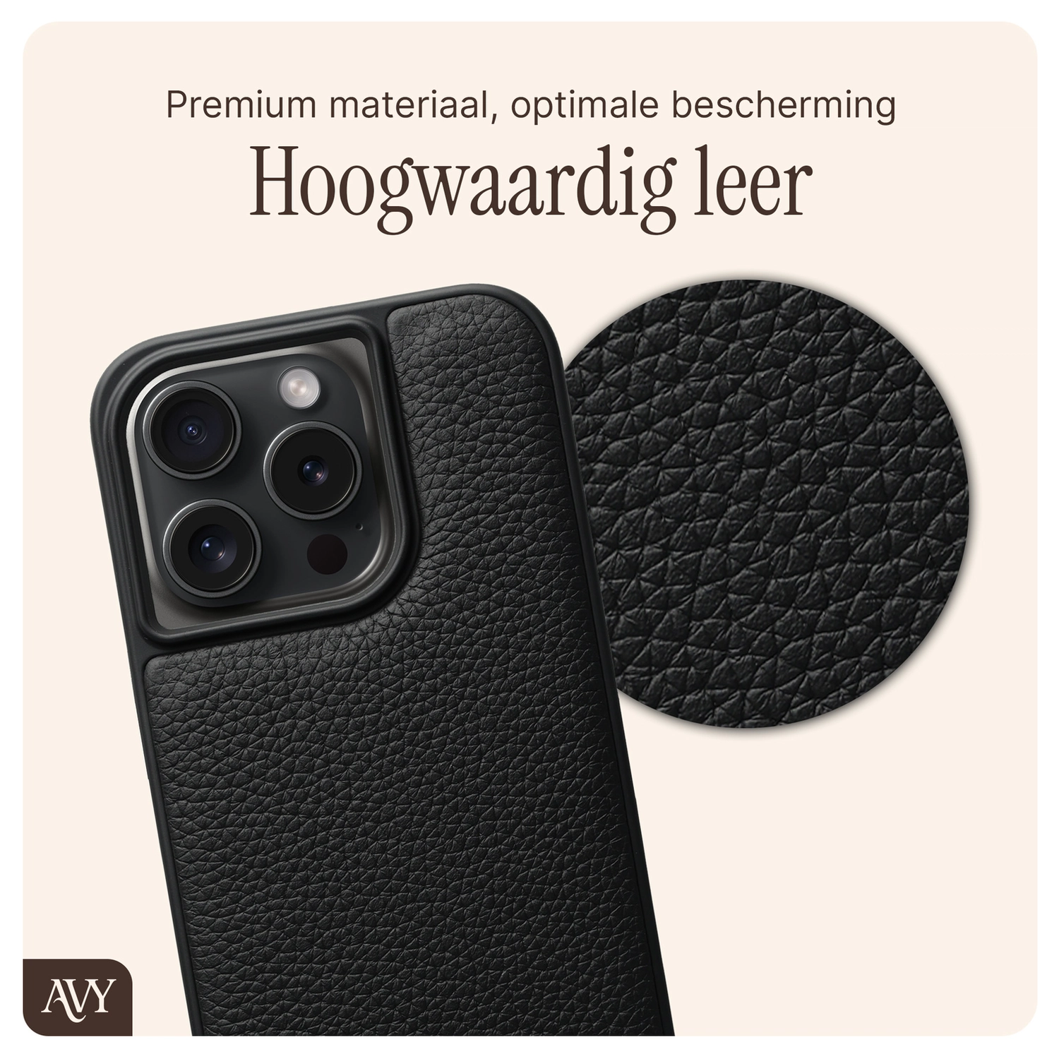 AVY Apple iPhone 14 Pro - Statement Kit - Zwart - Leather Set afbeelding 4