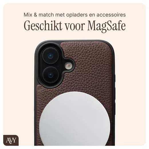 AVY Apple iPhone 16 - Statement Kit - Chocolate - Leather Set afbeelding 6