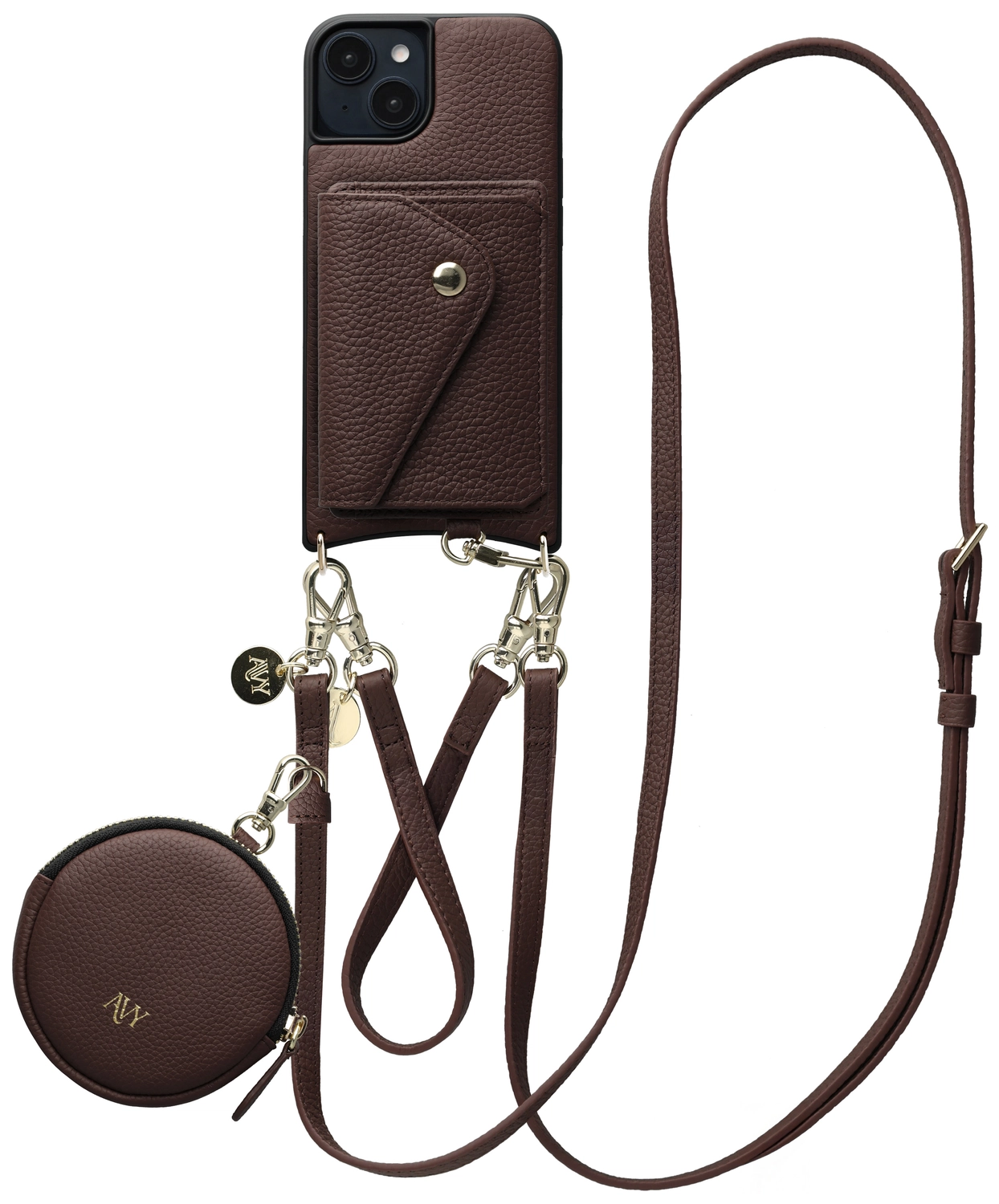 AVY Apple iPhone 14 / 13 - Statement Kit - Chocolate - Leather Set afbeelding 1