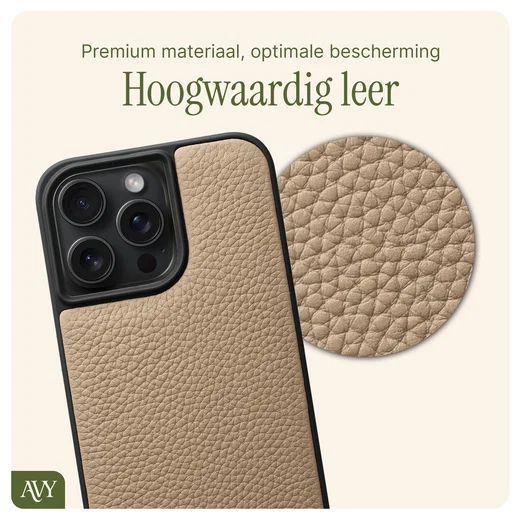 AVY Apple iPhone 15 Pro Max - Statement Kit - Beige - Leather Set afbeelding 6