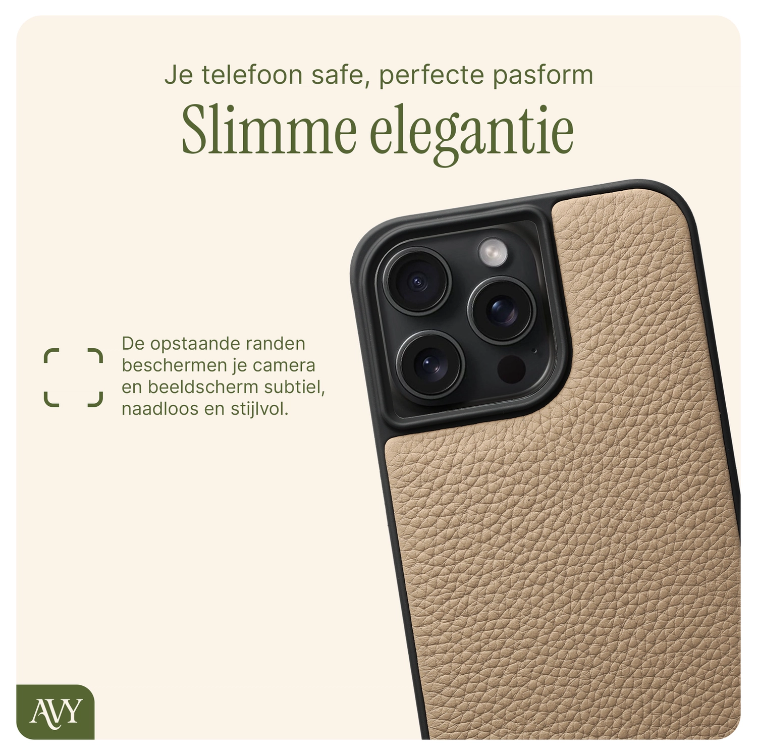 AVY Apple iPhone 15 Pro Max - Statement Kit - Beige - Leather Set afbeelding 7