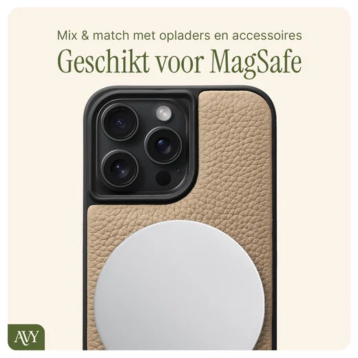 AVY Apple iPhone 15 Pro Max - Statement Kit - Beige - Leather Set afbeelding 8