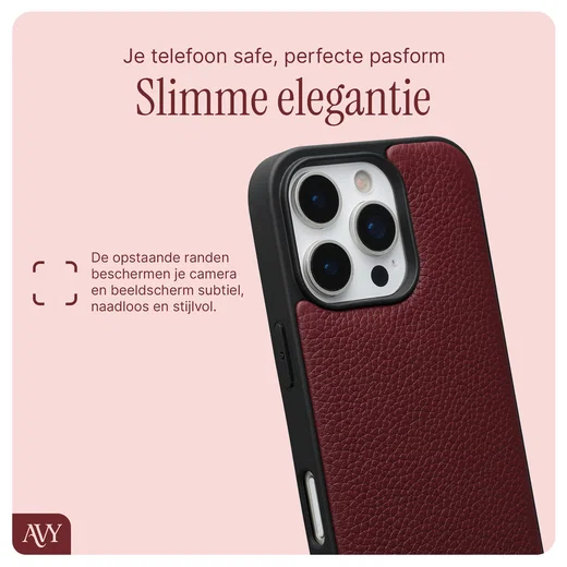 AVY Apple iPhone 16 Pro - Statement Kit - Burgundy - Leather Set afbeelding 7