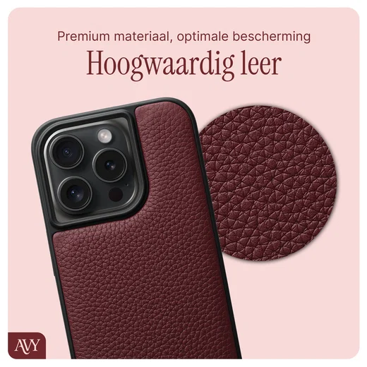 AVY Apple iPhone 15 Pro - Statement Kit - Burgundy - Leather Set afbeelding 6