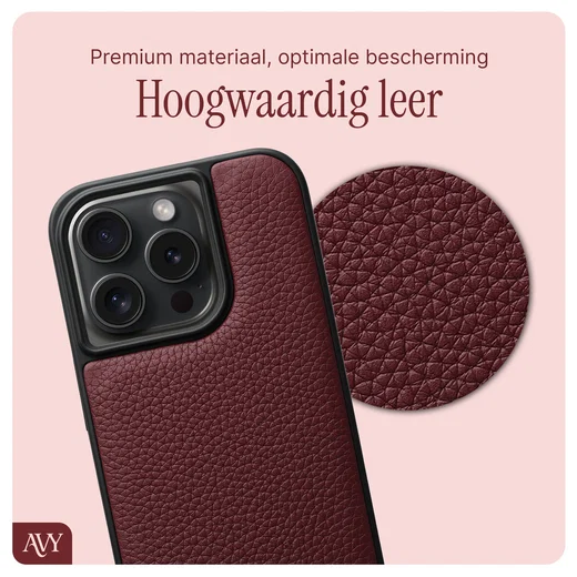 AVY Apple iPhone 14 Pro - Statement Kit - Burgundy - Leather Set afbeelding 5