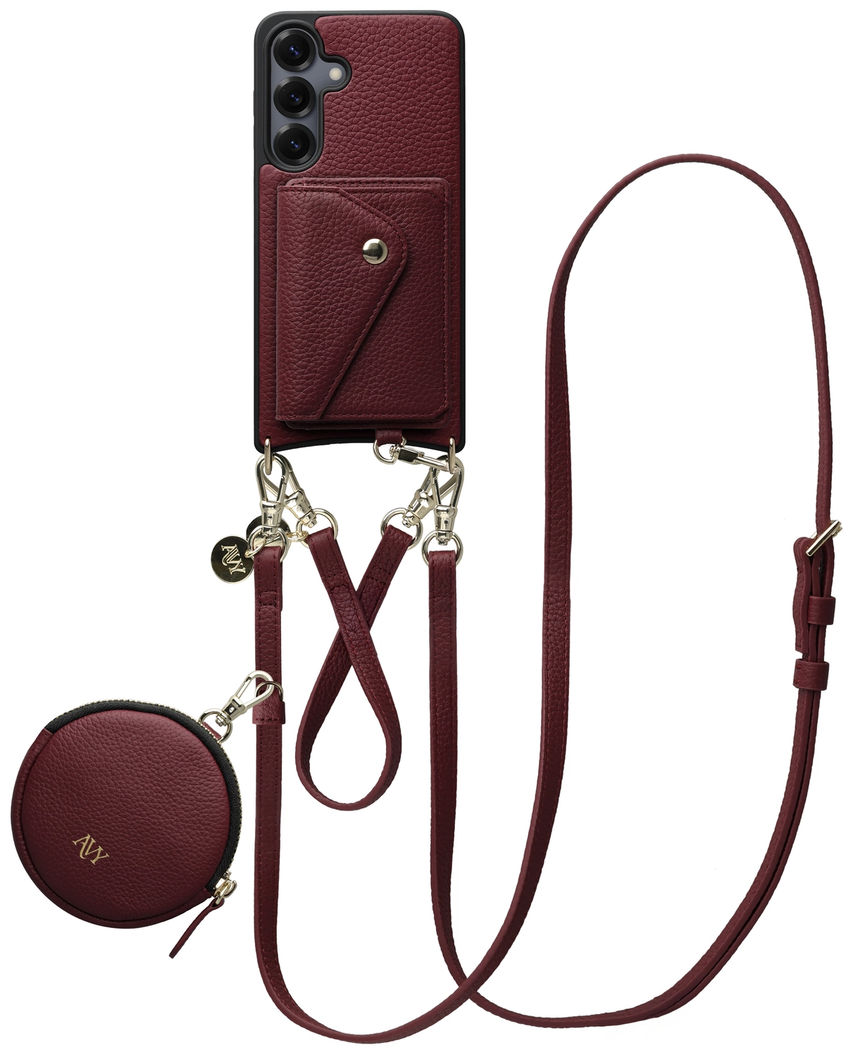 AVY Samsung Galaxy S25 / S24 - Statement Kit - Burgundy - Leather Set afbeelding 1