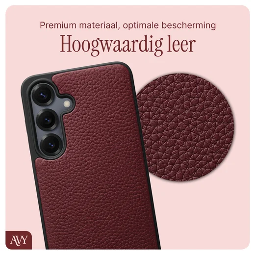 AVY Samsung S25 Plus / S24 Plus - Statement Kit - Burgundy - Leather Set afbeelding 5