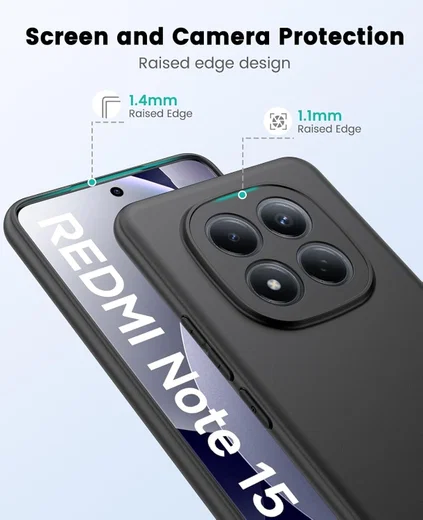 Xiaomi Redmi Note 15 Pro 4G Hoesje Dun TPU Back Cover Matte Zwart afbeelding 2
