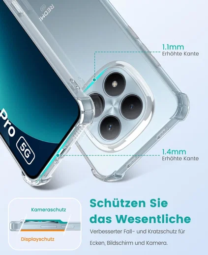 Redmi Note 15 Pro 5G Hoesje Schokbestendig en Dun TPU Back Cover Transparant afbeelding 4