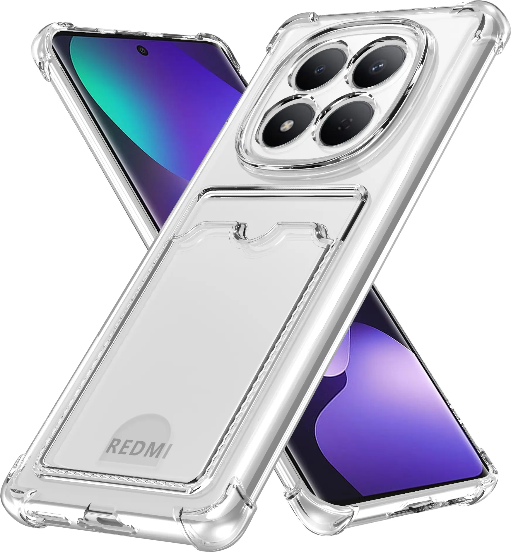 Xiaomi Redmi Note 15 4G Hoesje Dun TPU met Pasjeshouder Back Cover Transparant afbeelding 1
