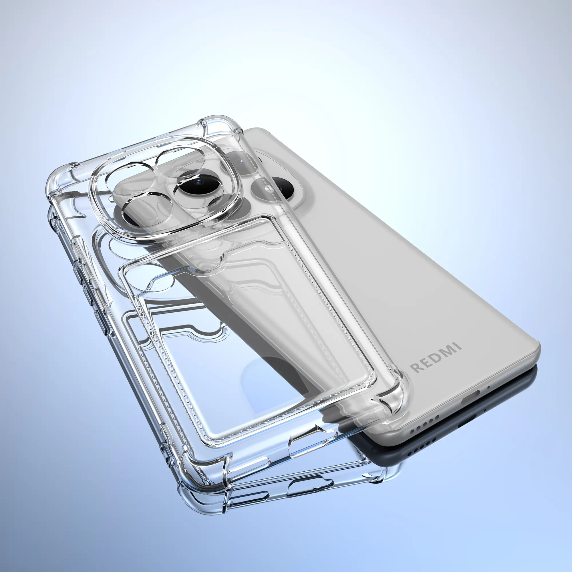 Xiaomi Redmi Note 15 5G Hoesje Dun TPU met Pasjeshouder Back Cover Transparant afbeelding 7
