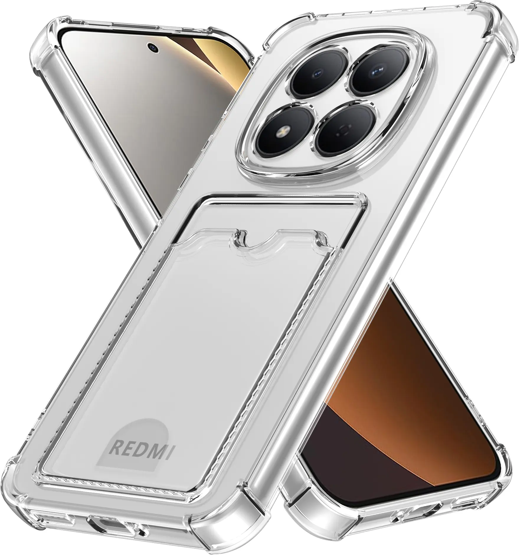 Xiaomi Redmi Note 15 Pro 5G Hoesje Dun TPU Pasjeshouder Back Cover Transparant afbeelding 1