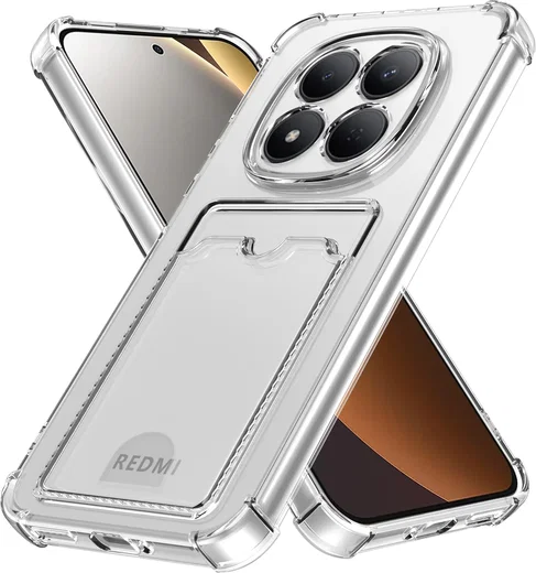 Xiaomi Redmi Note 15 Pro 5G Hoesje Dun TPU Pasjeshouder Back Cover Transparant afbeelding 1