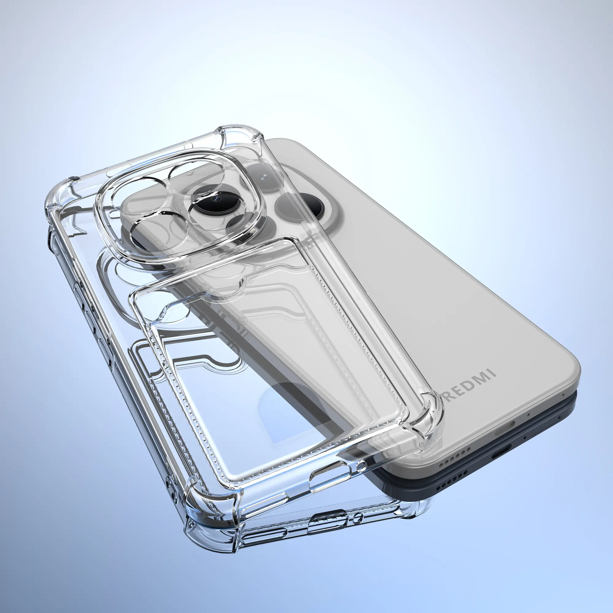 Xiaomi Redmi Note 15 Pro Plus Hoesje Dun TPU met Pasjeshouder Transparant afbeelding 7