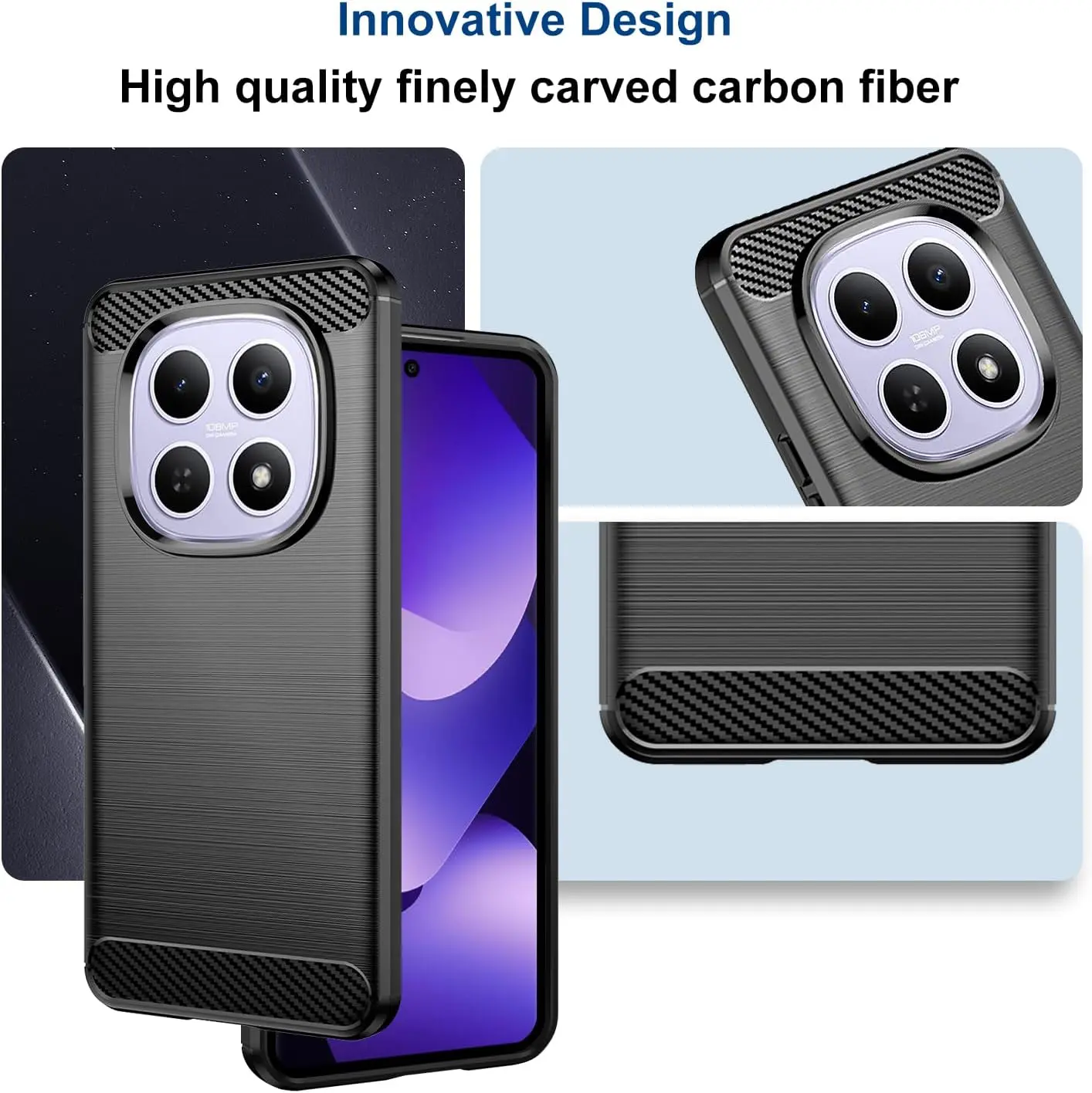 Xiaomi Redmi Note 15 4G Hoesje Geborsteld TPU Flexibele Back Cover Zwart afbeelding 4