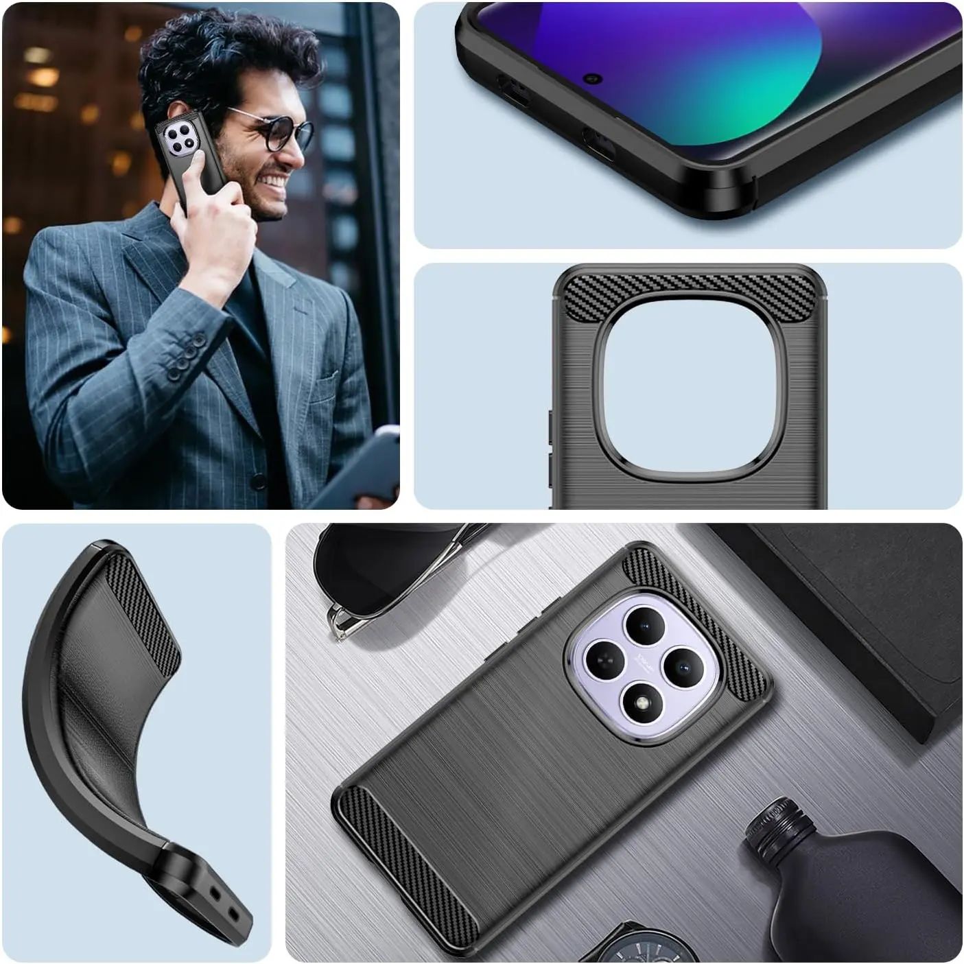 Xiaomi Redmi Note 15 4G Hoesje Geborsteld TPU Flexibele Back Cover Zwart afbeelding 8