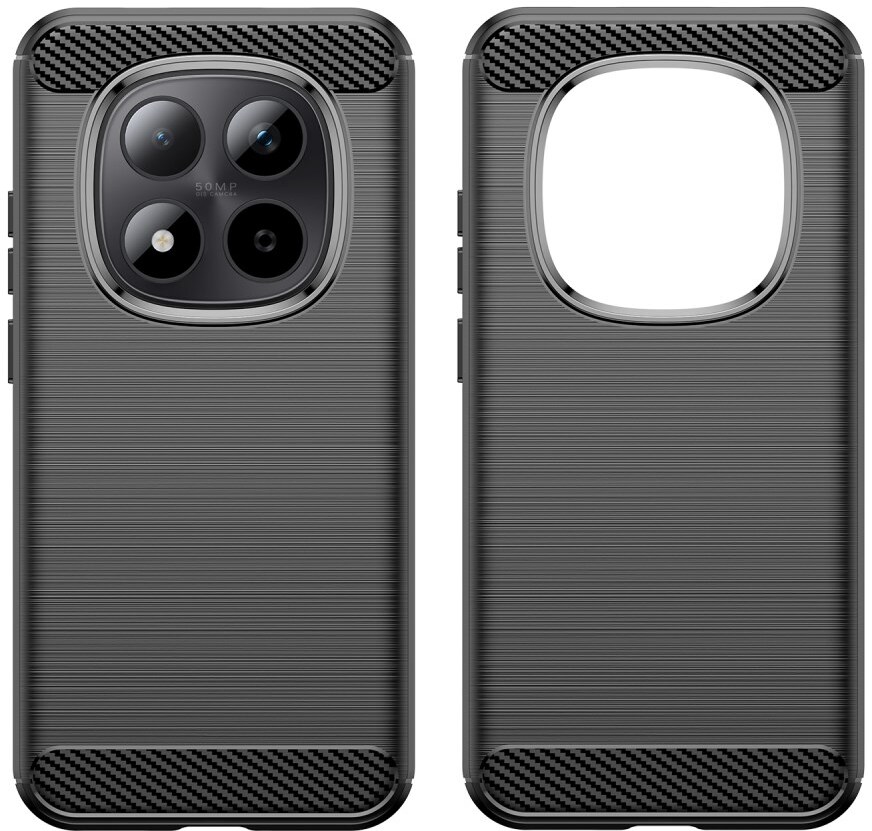 Xiaomi Redmi Note 15 Pro 5G Hoesje Geborsteld TPU Flexibele Back Cover Zwart afbeelding 2