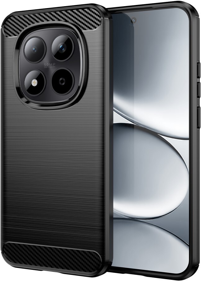 Xiaomi Redmi Note 15 Pro 5G Hoesje Geborsteld TPU Flexibele Back Cover Zwart afbeelding 1
