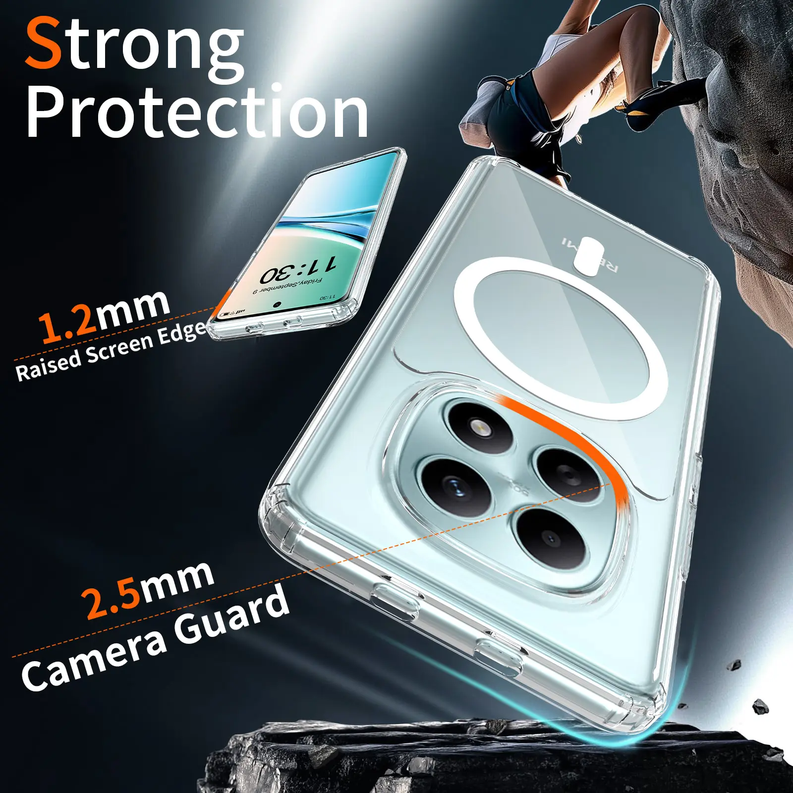 Xiaomi Redmi Note 15 4G Hoesje Hard Back Cover met MagSafe Transparant afbeelding 2