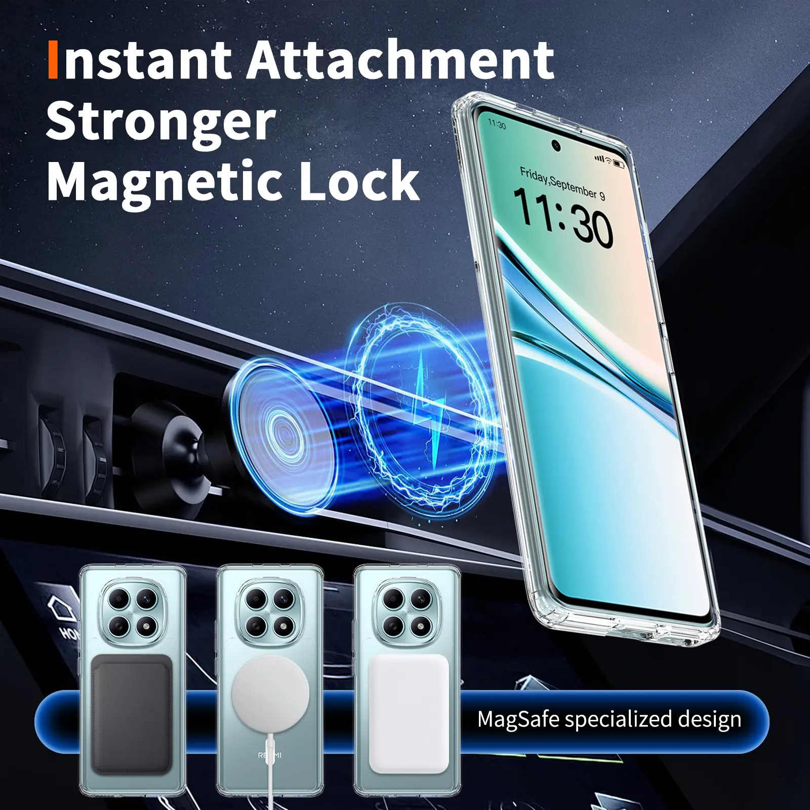 Xiaomi Redmi Note 15 4G Hoesje Hard Back Cover met MagSafe Transparant afbeelding 4