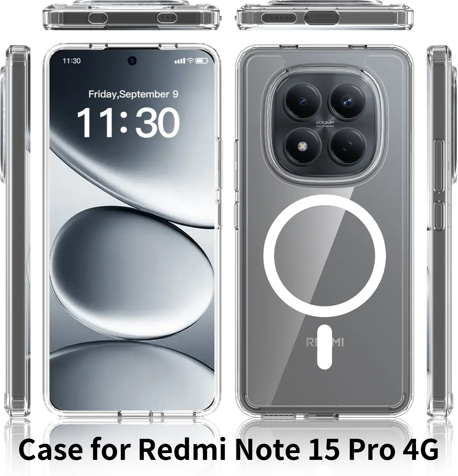 Xiaomi  Redmi Note 15 Pro 4G Hoesje Hard Back Cover met MagSafe Transparant afbeelding 7