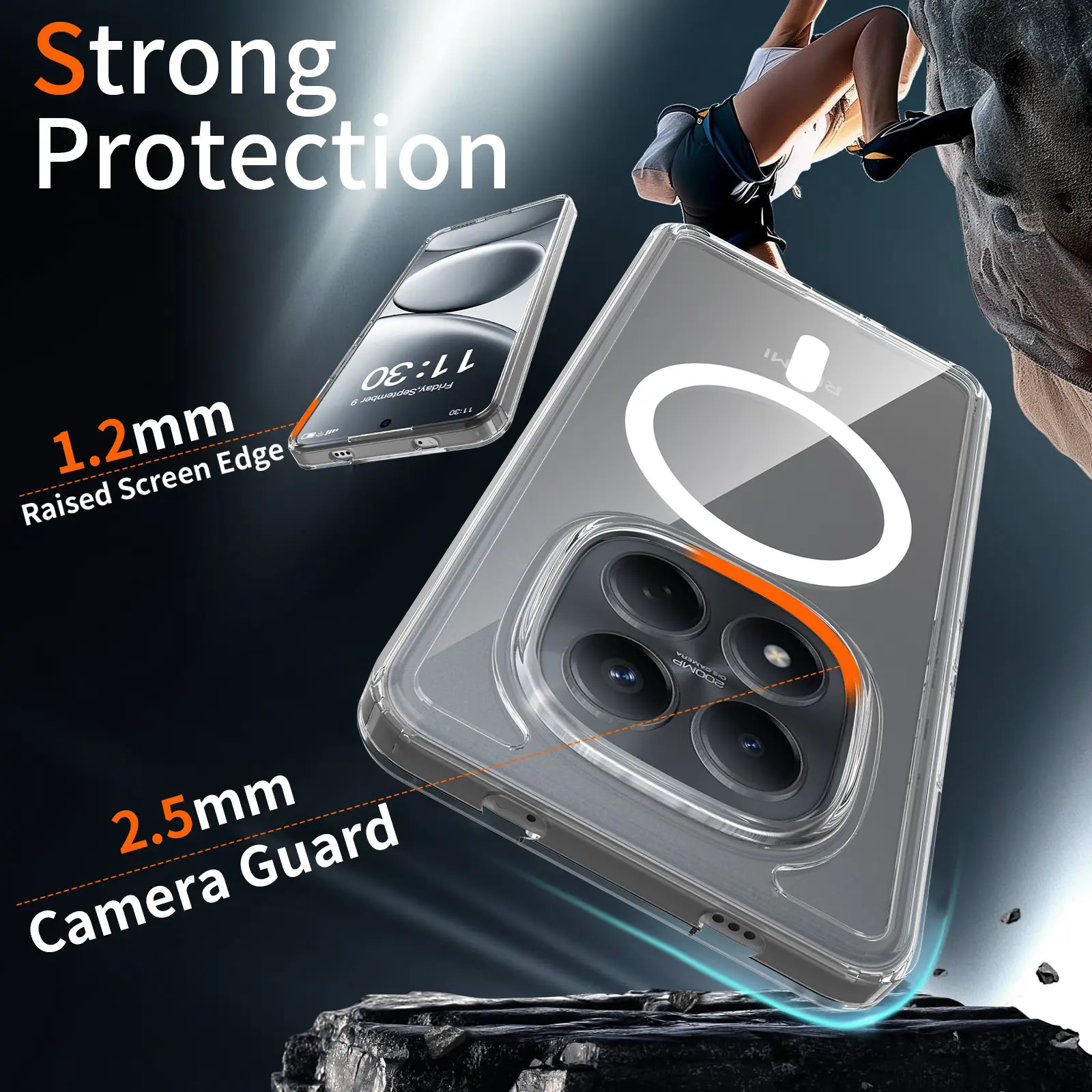 Xiaomi  Redmi Note 15 Pro 4G Hoesje Hard Back Cover met MagSafe Transparant afbeelding 9