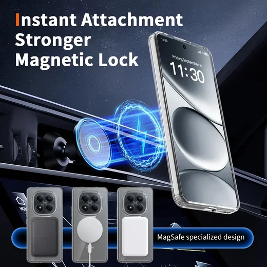 Xiaomi  Redmi Note 15 Pro 4G Hoesje Hard Back Cover met MagSafe Transparant afbeelding 3