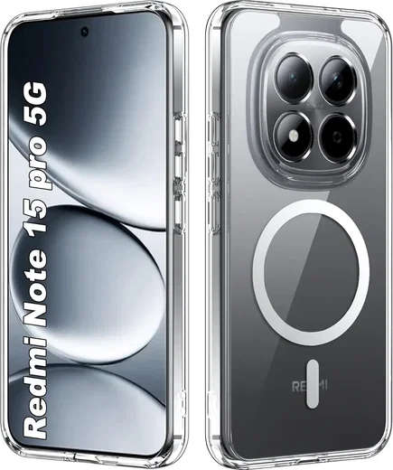 Xiaomi Redmi Note 15 Pro 5G Hoesje Hard Back Cover met MagSafe Transparant afbeelding 1