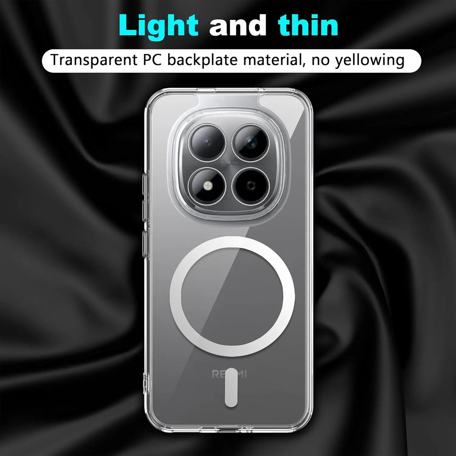Xiaomi Redmi Note 15 Pro 5G Hoesje Hard Back Cover met MagSafe Transparant afbeelding 2