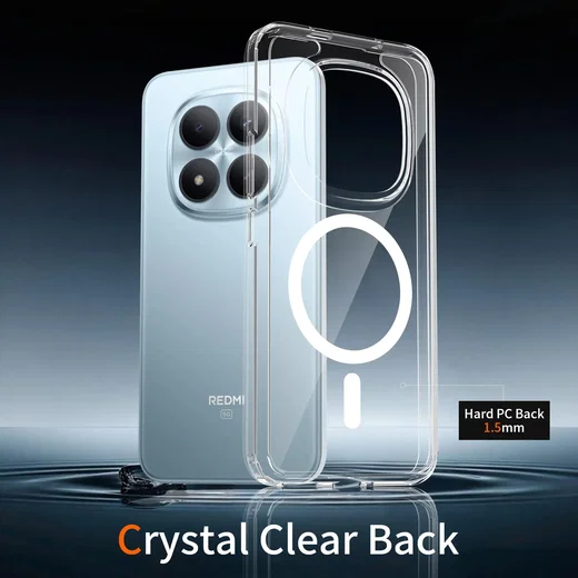 Xiaomi  Redmi Note 15 Pro Plus Hoesje Hard Back Cover met MagSafe Transparant afbeelding 8