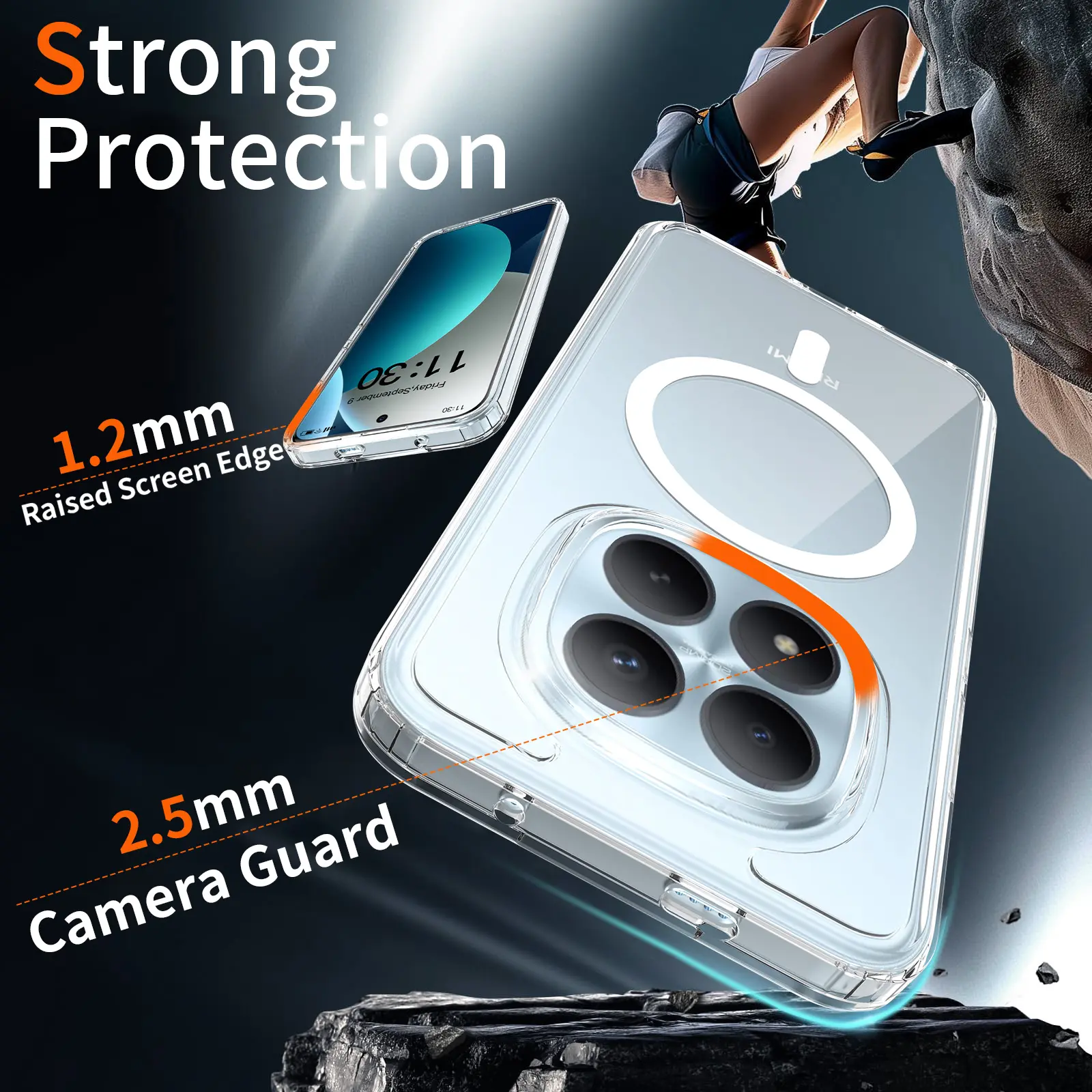 Xiaomi  Redmi Note 15 Pro Plus Hoesje Hard Back Cover met MagSafe Transparant afbeelding 6