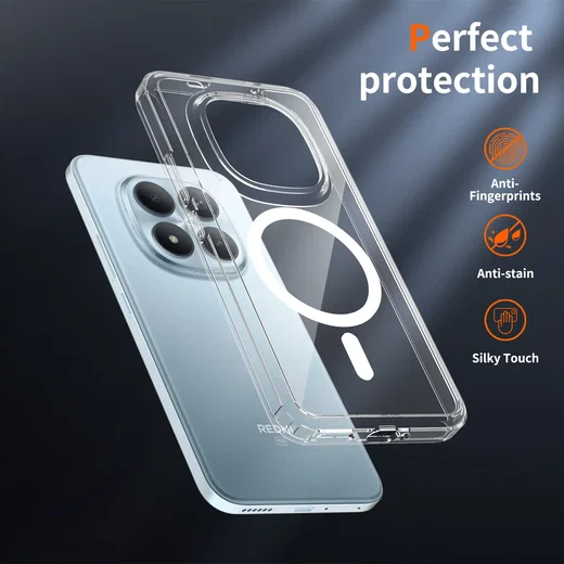 Xiaomi  Redmi Note 15 Pro Plus Hoesje Hard Back Cover met MagSafe Transparant afbeelding 9