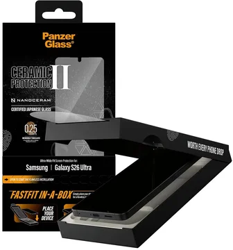 PanzerGlass Ceramic Ultra-Wide Samsung S26 Ultra Screen Protector Installatiebox