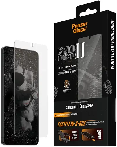 PanzerGlass Ceramic Ultra-Wide Samsung S26 Plus Screen Protector Installatiebox afbeelding 10