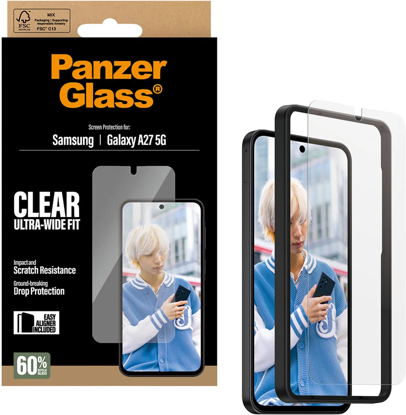 PanzerGlass Ultra-Wide Samsung Galaxy A27 Screen Protector Tempered Glass afbeelding 1