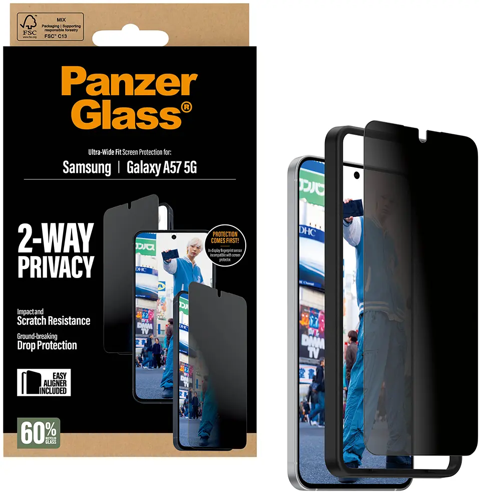 PanzerGlass Ultra-Wide Samsung Galaxy A57 Screen Protector Privacy Glass afbeelding 1