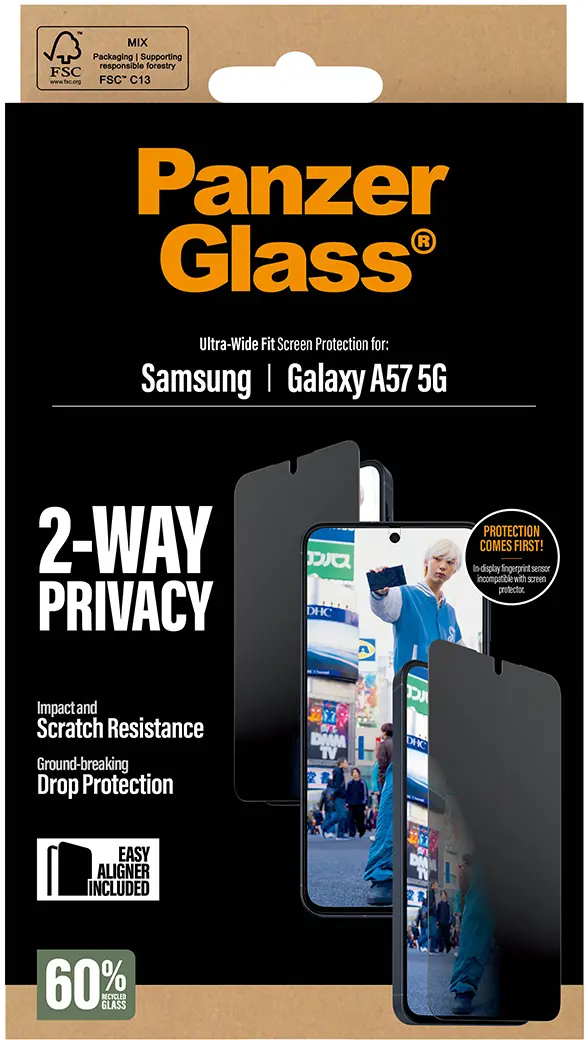 PanzerGlass Ultra-Wide Samsung Galaxy A57 Screen Protector Privacy Glass afbeelding 7