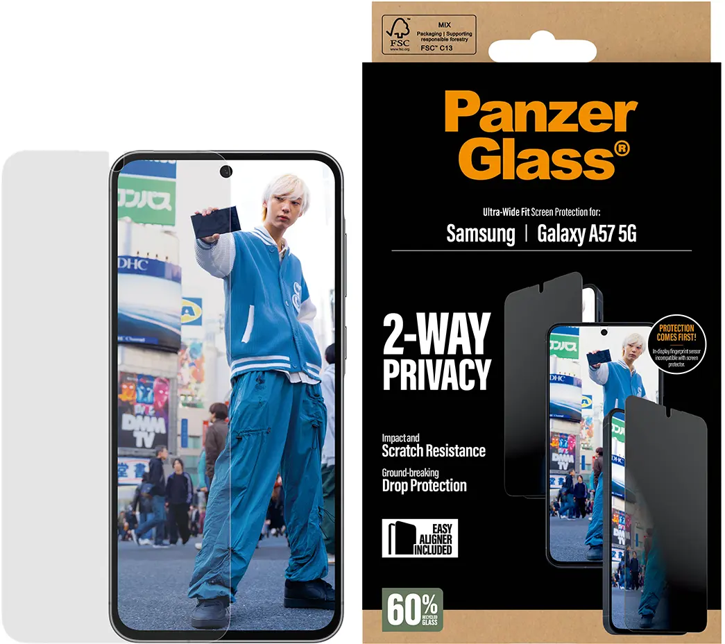 PanzerGlass Ultra-Wide Samsung Galaxy A57 Screen Protector Privacy Glass afbeelding 8