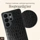AVY Samsung Galaxy S25 / S24 Hoesje met Koord Haakjes MagSafe Leer Croco Zwart afbeelding 5