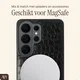 AVY Samsung Galaxy S25 / S24 Hoesje met Koord Haakjes MagSafe Leer Croco Zwart afbeelding 6