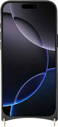 AVY Apple iPhone 16 Pro Max Hoesje met Koord Haakjes MagSafe Leer Croco Zwart afbeelding 11