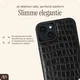 AVY Apple iPhone 15 Hoesje met Koord Haakjes MagSafe Leer Croco Zwart afbeelding 9