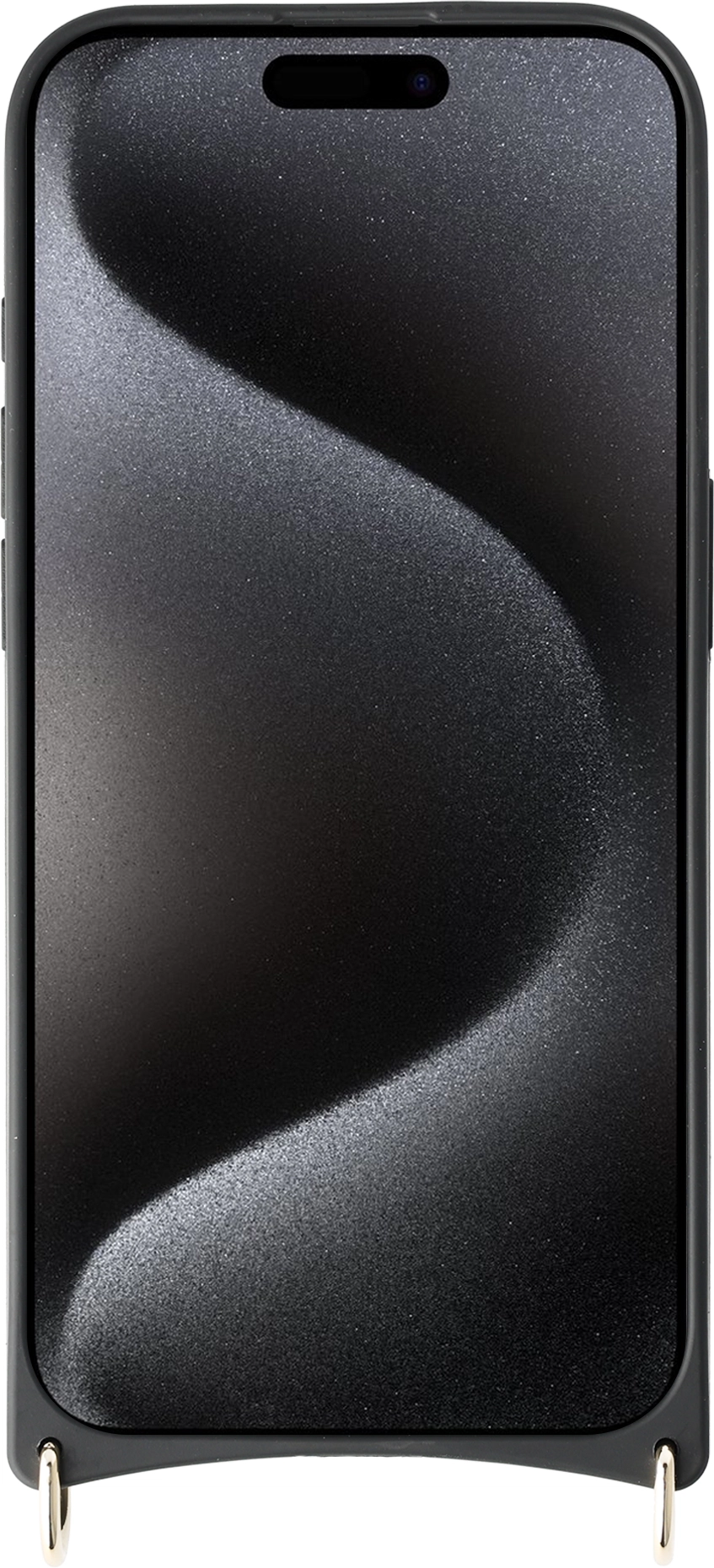 AVY Apple iPhone 15 Pro Hoesje met Koord Haakjes MagSafe Leer Croco Zwart afbeelding 12