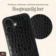 AVY Apple iPhone 15 Pro Hoesje met Koord Haakjes MagSafe Leer Croco Zwart afbeelding 8