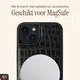 AVY Apple iPhone 14 Pro Max Hoesje met Koord Haakjes MagSafe Leer Croco Zwart afbeelding 7