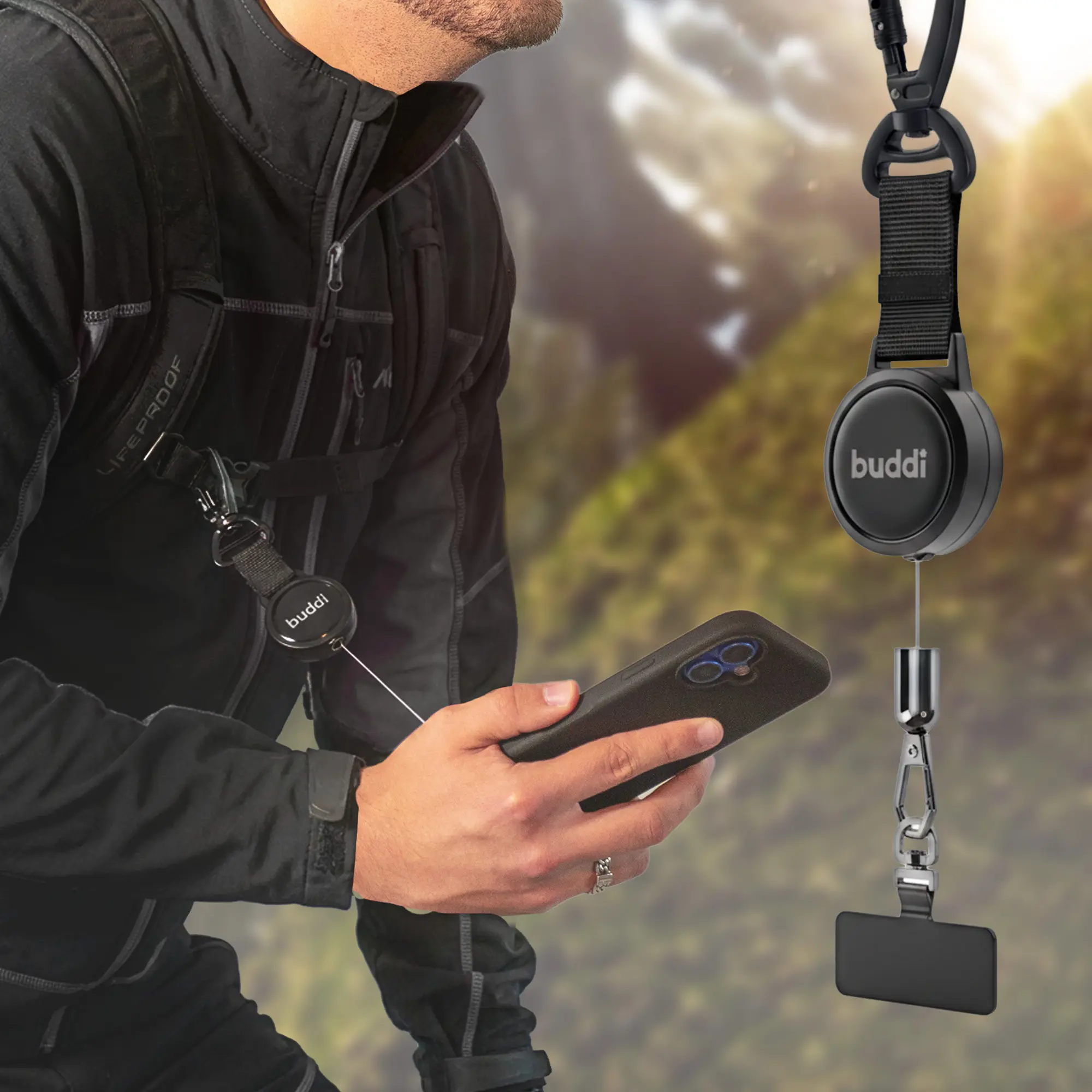 Buddi Secure Telefoonkoord voor Wintersport en Anti Diefstal Zwart afbeelding 3