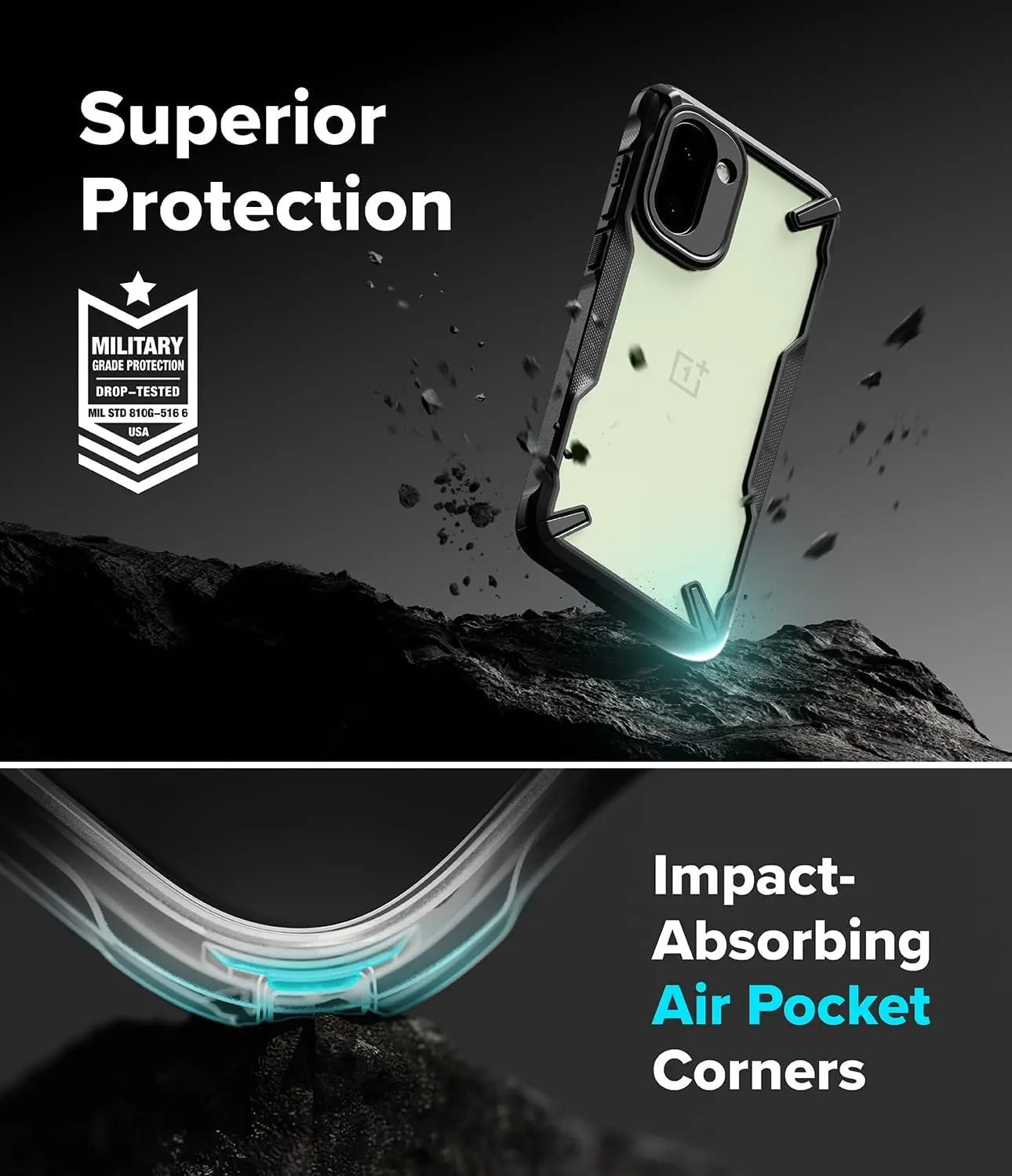 Ringke Fusion X OnePlus 15R Hoesje Back Cover Zwart afbeelding 7